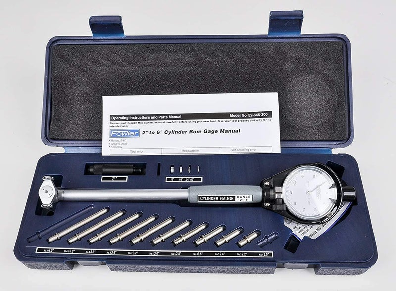 Fowler 72-646-300 6-Inch Cylinder Dial Bore Gauge with Carbide Tipped Anvils - Image 2